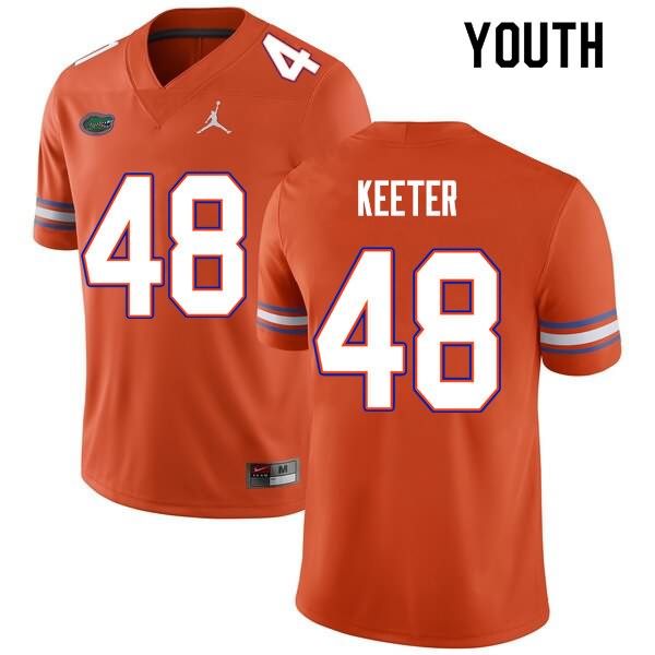 NCAA Florida Gators Noah Keeter Youth #48 Nike Orange Stitched Authentic College Football Jersey GSQ3264GA